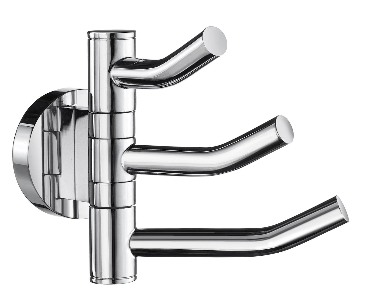 Smedbo Home Triple Hook Swing arm in Polished Chrome