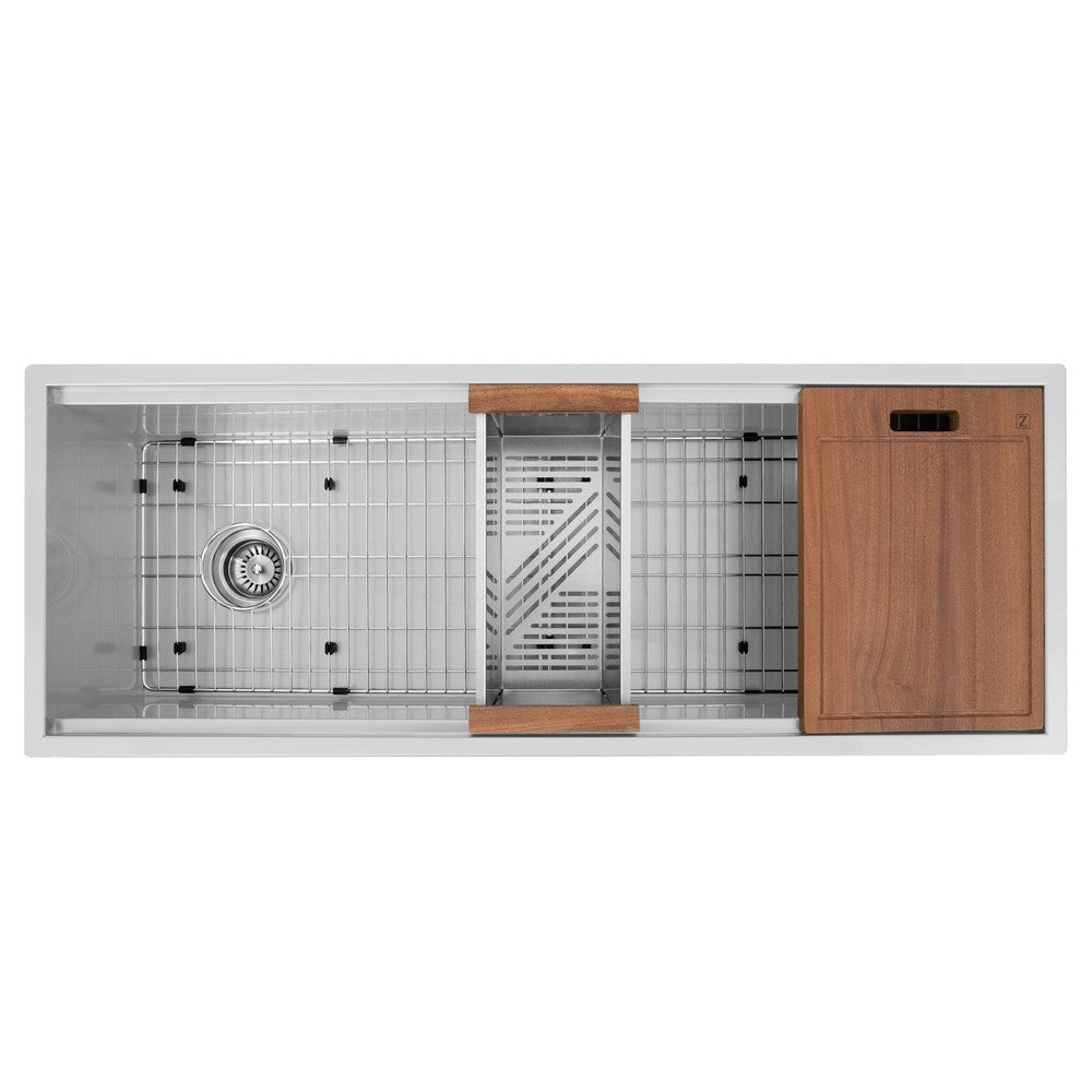 ZLINE Garmisch 45 in. Undermount Single Bowl Scratch Resistant Stainless Steel Kitchen Sink with Bottom Grid and Accessories (SLS-45S)