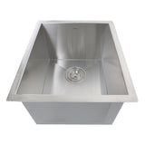 Nantucket Sinks' ZR1815 - 15 Inch Pro Series Rectangle Undermount Zero Radius Stainless Steel Bar/Prep Sink