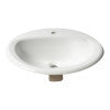 ALFI brand ABC802 White 21" Round Drop In Ceramic Sink with Faucet Hole