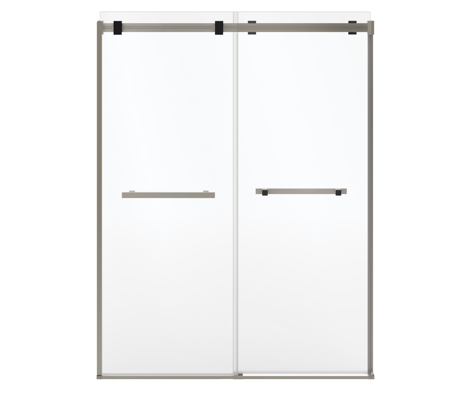MAAX 136955-810-289-000 Duel Alto 56-59 X 78 in. 8mm Bypass Shower Door for Alcove Installation with GlassShield® glass in Brushed Nickel & Matte Black