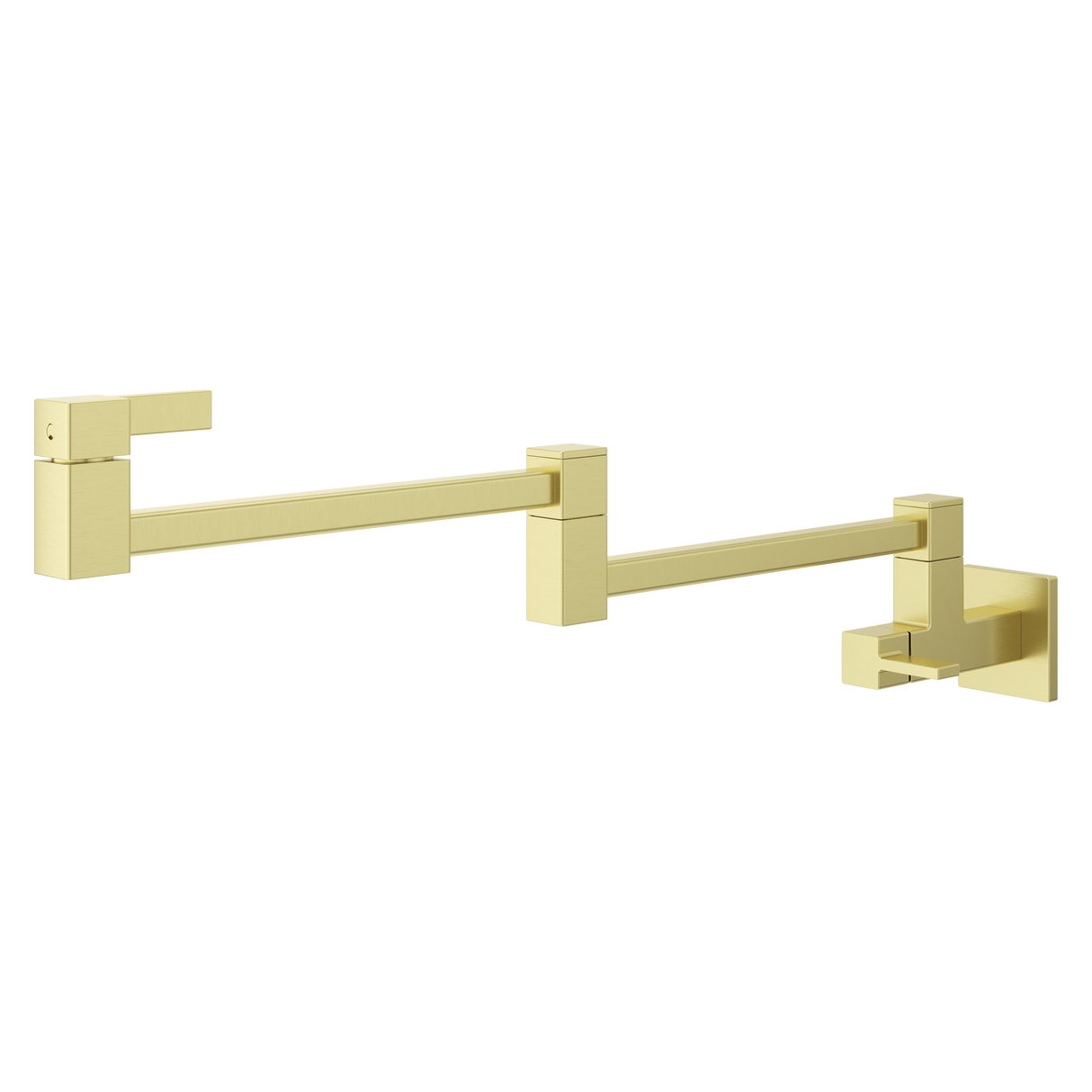 Square Modern 2-Handle 1-Hole Potfiller Kitchen Faucet in Brushed Gold