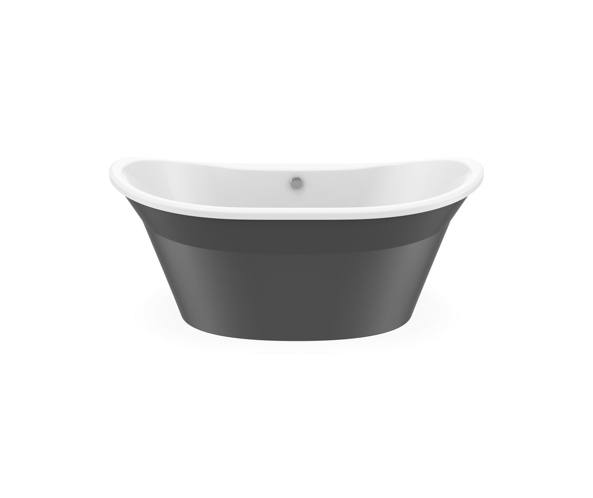 MAAX 106150-000-002-129 Orchestra 6032 AcrylX Freestanding Center Drain Bathtub in White with Thundey Grey Skirt