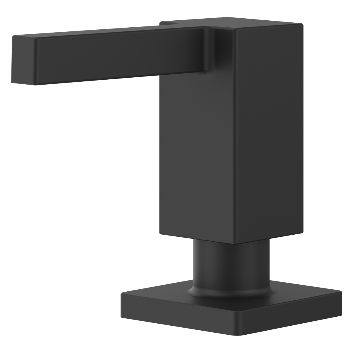 Square Modern Kitchen Soap Dispenser in Spot Defense Matte Black