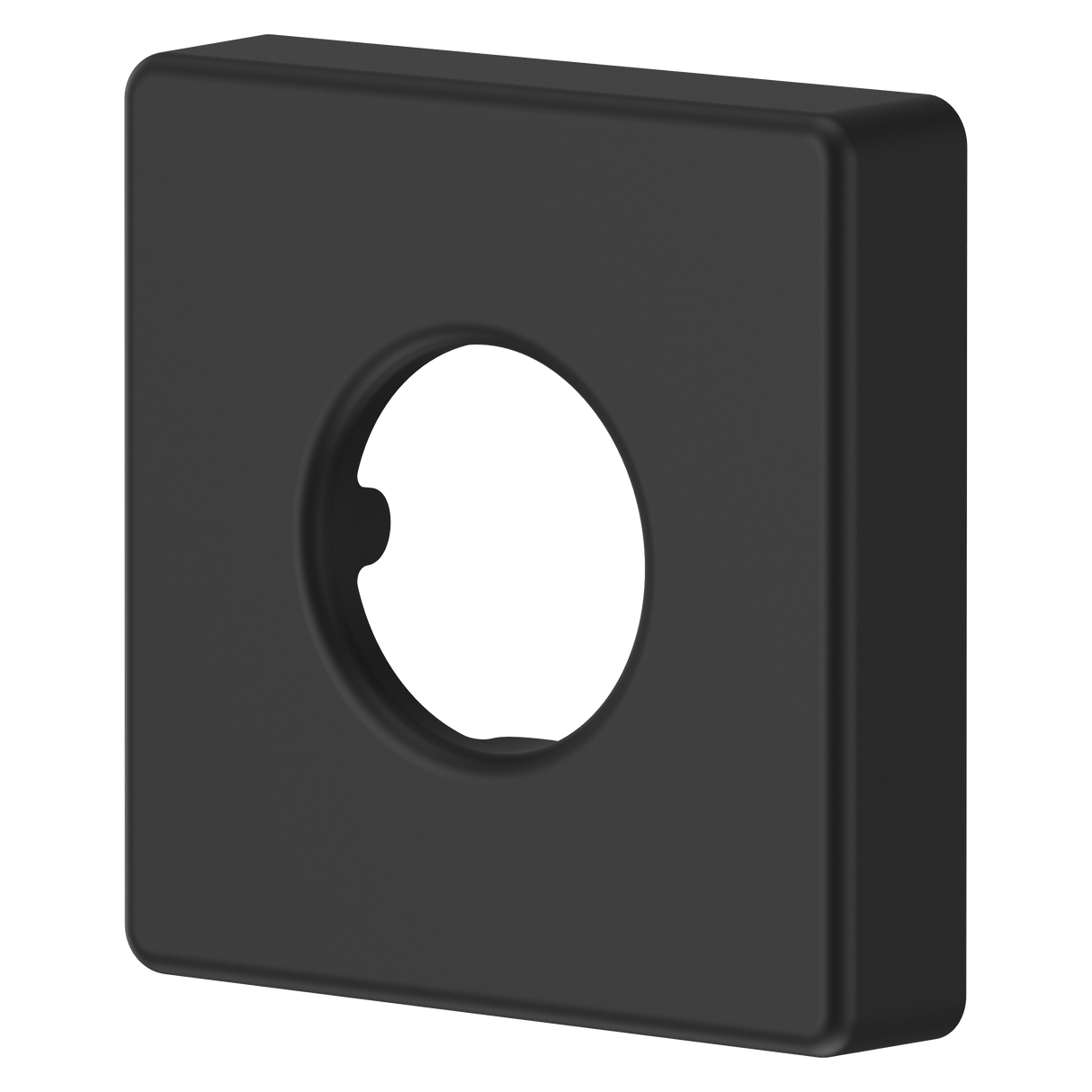 Modern Square Shower Arm Flange in Matte Black