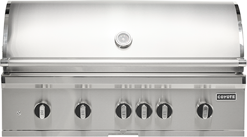Coyote C3SL42NG 42" SL-Series Built-In Gas Grill, 5 Burners, Sear, Briquettes, Natural Gas, Stainless Steel