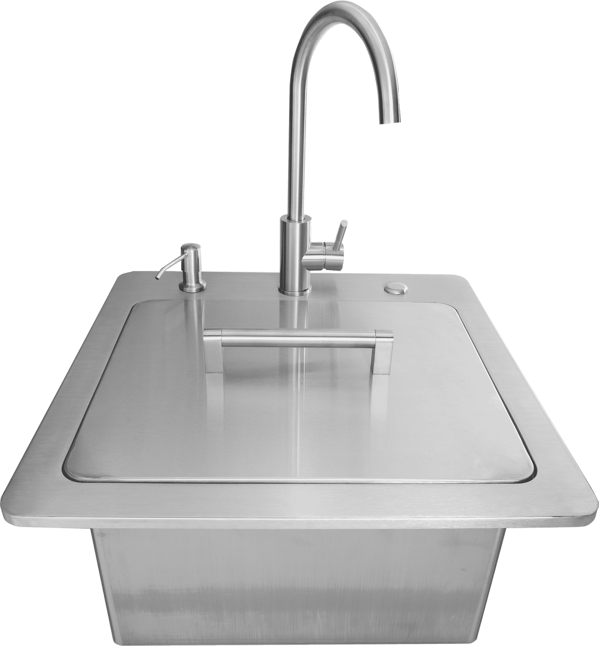 Coyote C3SINKF21 21" Sink & Faucet, Drain, Soap Dispenser, Stainless Steel