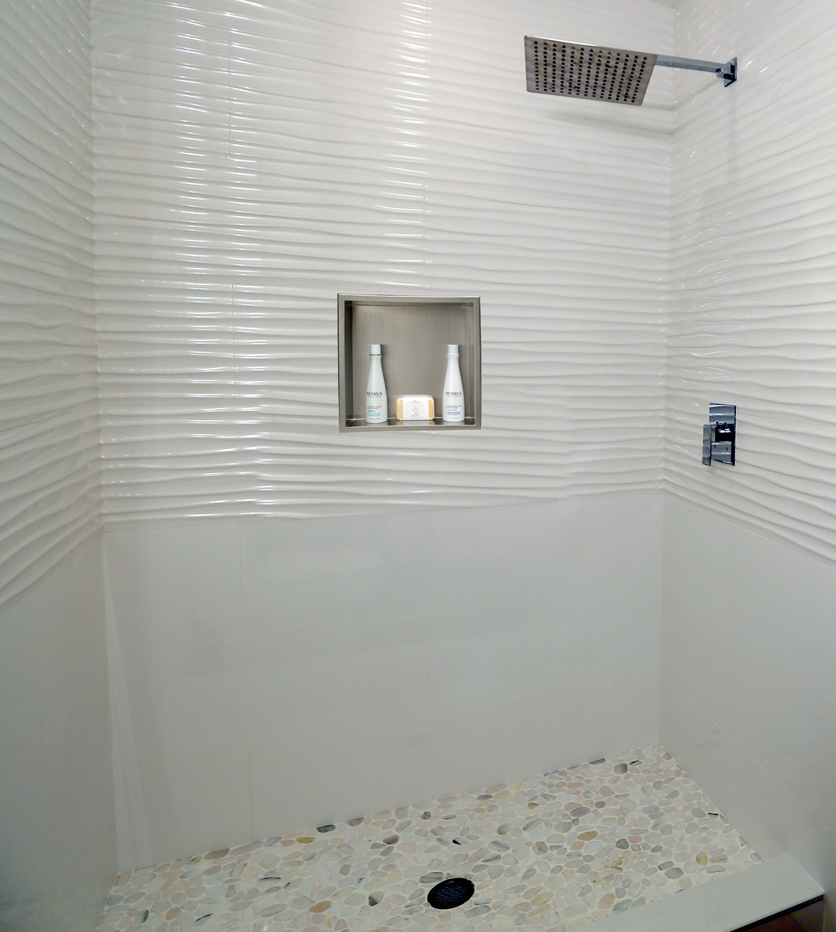 ALFI brand 16 x 16 Brushed Stainless Steel Square Single Shelf Bath Shower Niche