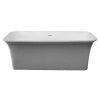 ALFI brand AB9942 67" White Rectangular Solid Surface Smooth Resin Soaking Bathtub