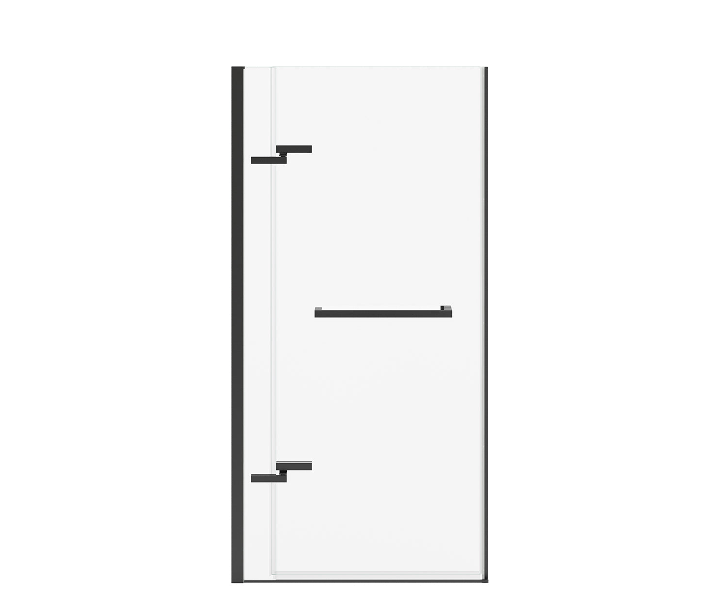 MAAX 139575-900-340-000 Reveal Sleek 71 32 ½-35 ½ x 71 ½ in. 8mm Pivot Shower Door for Alcove Installation with Clear glass in Matte Black