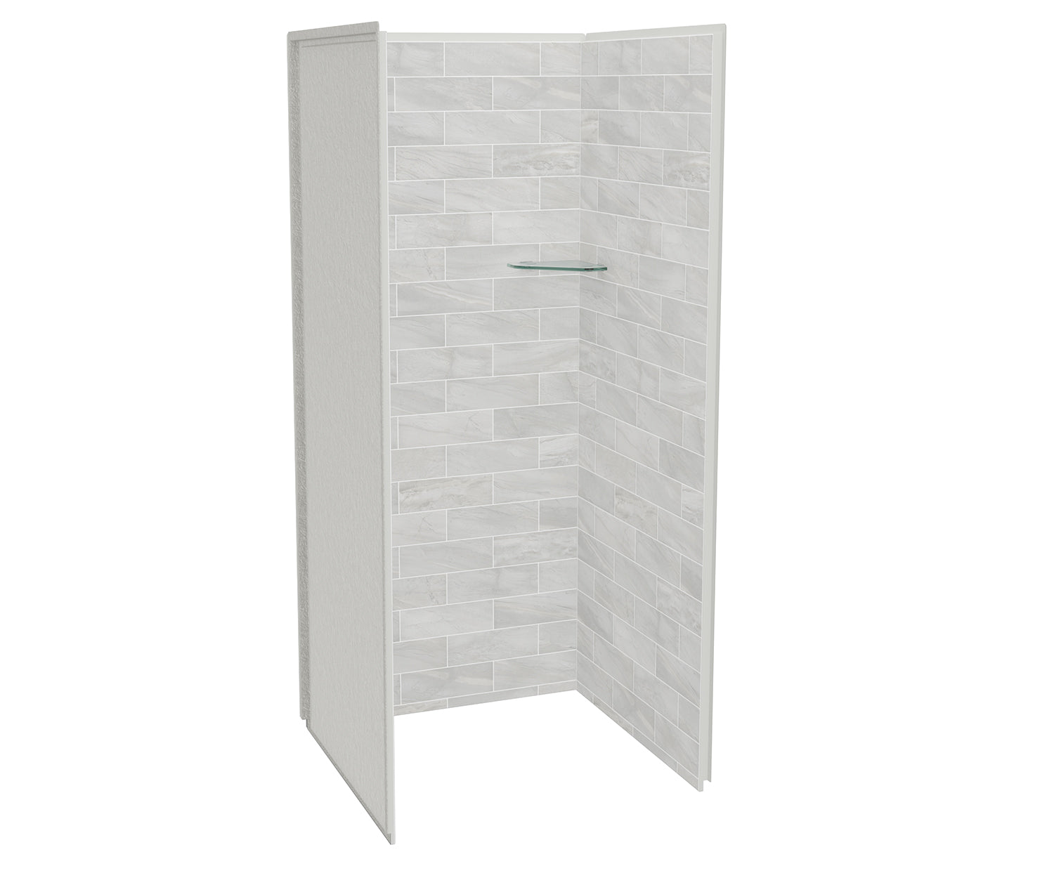 MAAX 107479-312-504 Utile 3636 Composite Direct-to-Stud Three-Piece Alcove Shower Wall Kit in Organik Permafrost