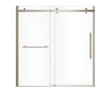 MAAX 138485-900-305-000 Vela 56 ½-59 x 59 in. 8 mm Sliding Tub Door with Towel Bar for Alcove Installation with Clear glass in Brushed Nickel