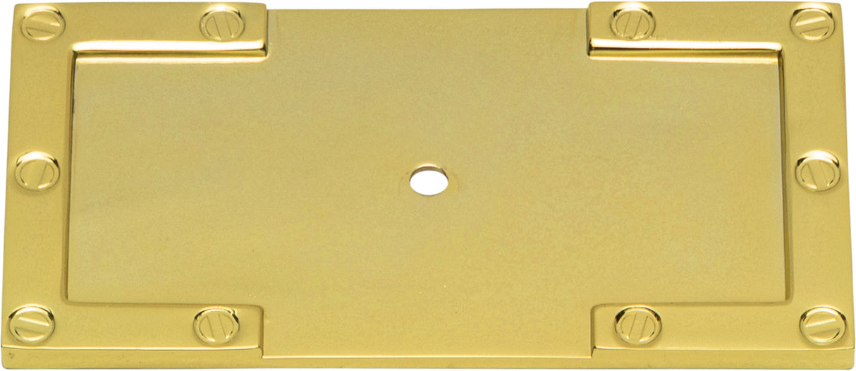 Atlas Homewares Campaign L-Bracket Backplate 3 11/16 Inch Polished Brass