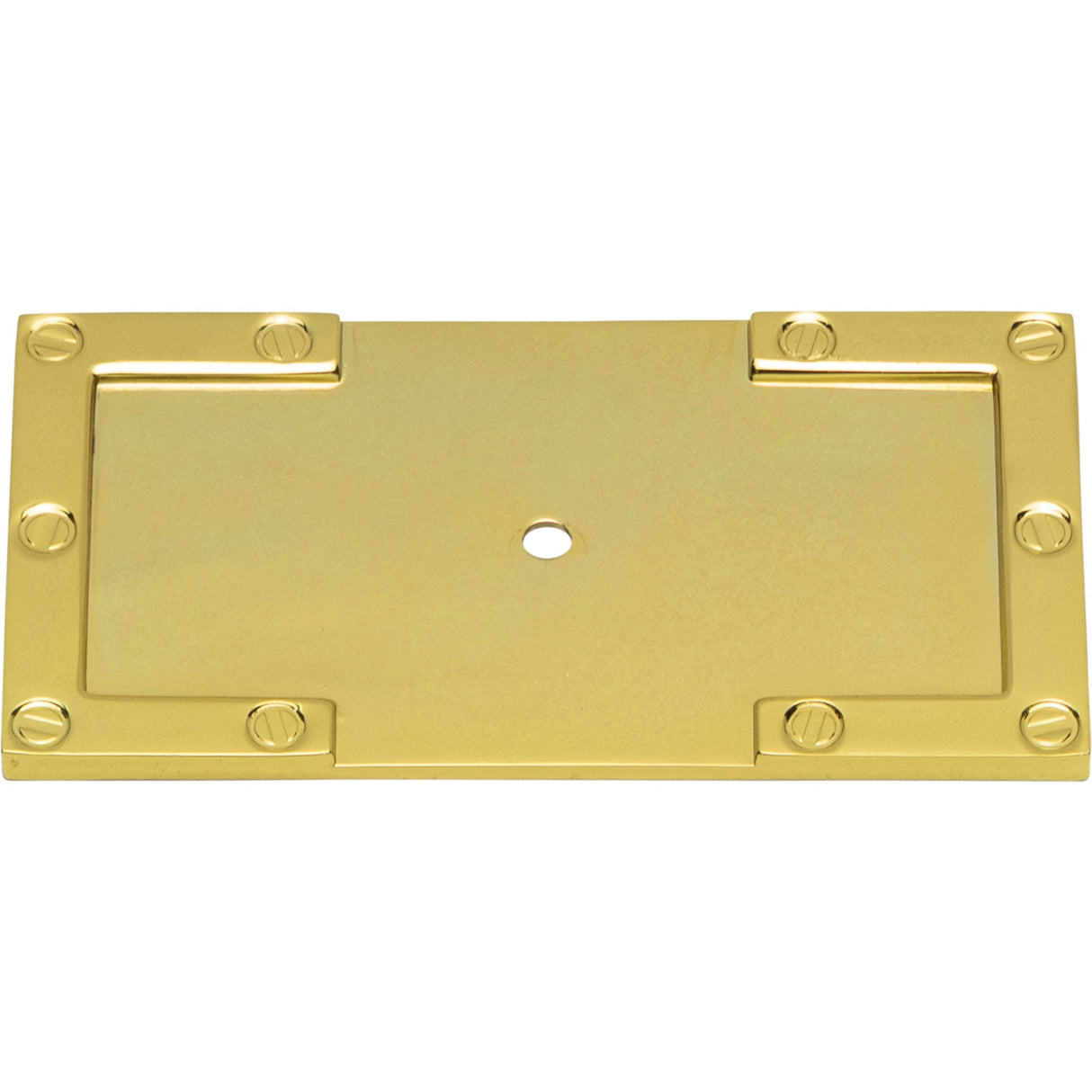 Atlas Homewares Campaign L-Bracket Backplate 3 11/16 Inch Polished Brass