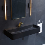 Carre 36"  Rectangle Wall-Mount Bathroom Sink in Matte Black