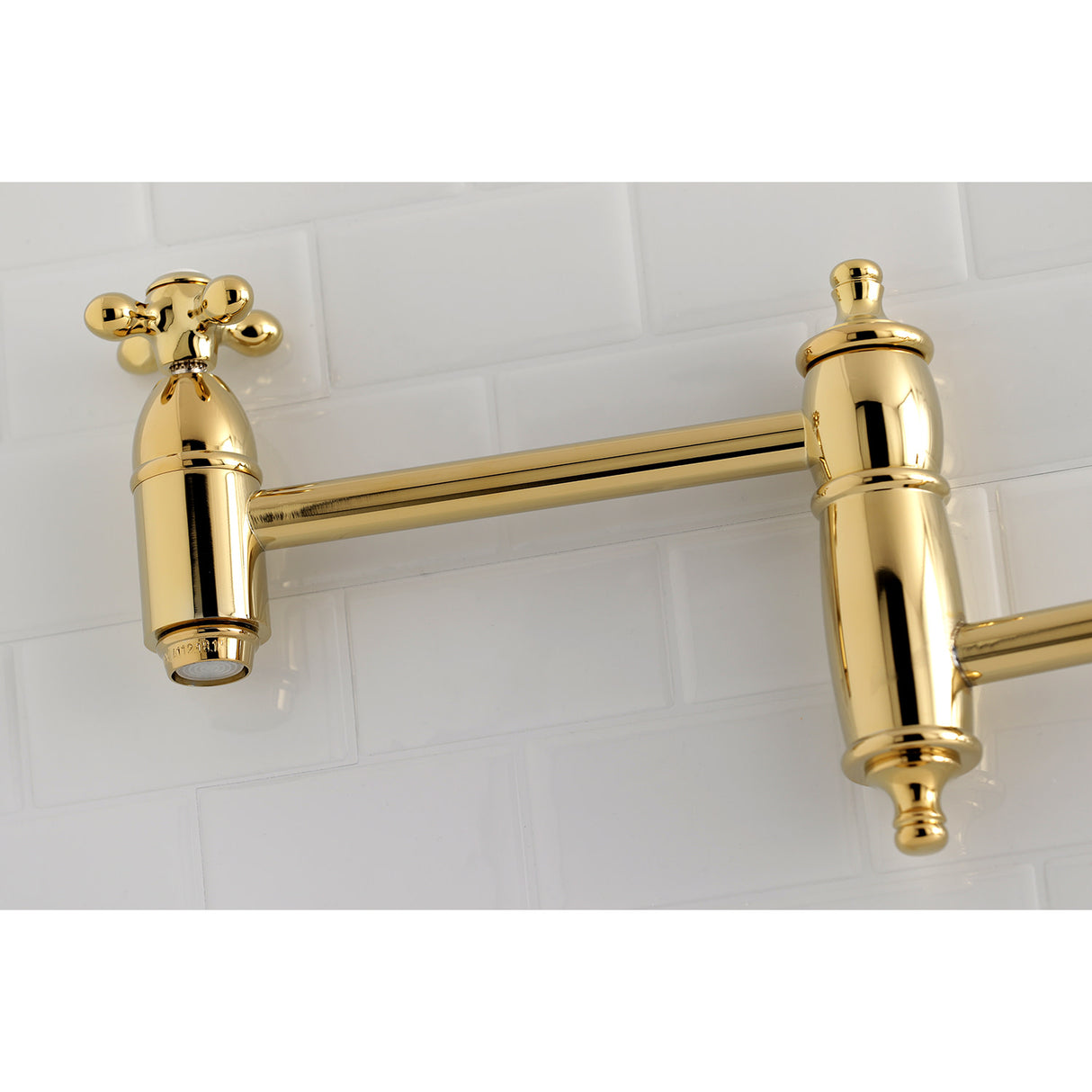 Kingston Brass KS3102AX Restoration Wall Mount Pot Filler Kitchen Faucet, Polished Brass