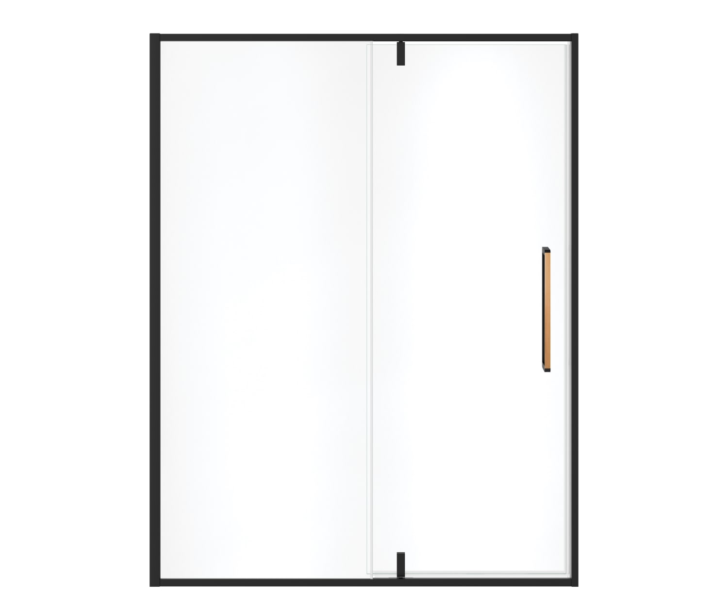 MAAX 135326-900-285-000 Uptown 57-59 x 76 in. 8 mm Pivot Shower Door for Alcove Installation with Clear glass in Matte Black & Wood