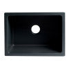 24" Black Matte Reversible Smooth / Fluted Single Bowl Fireclay Farm Sink