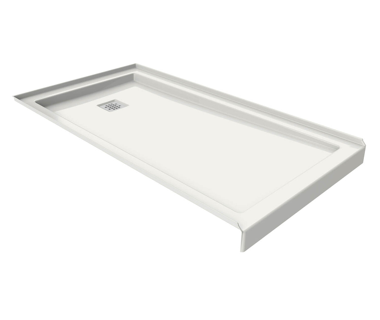 MAAX 420004-504-001-100 B3Square 6030 Acrylic Alcove Deep Shower Base in White with Back End Drain