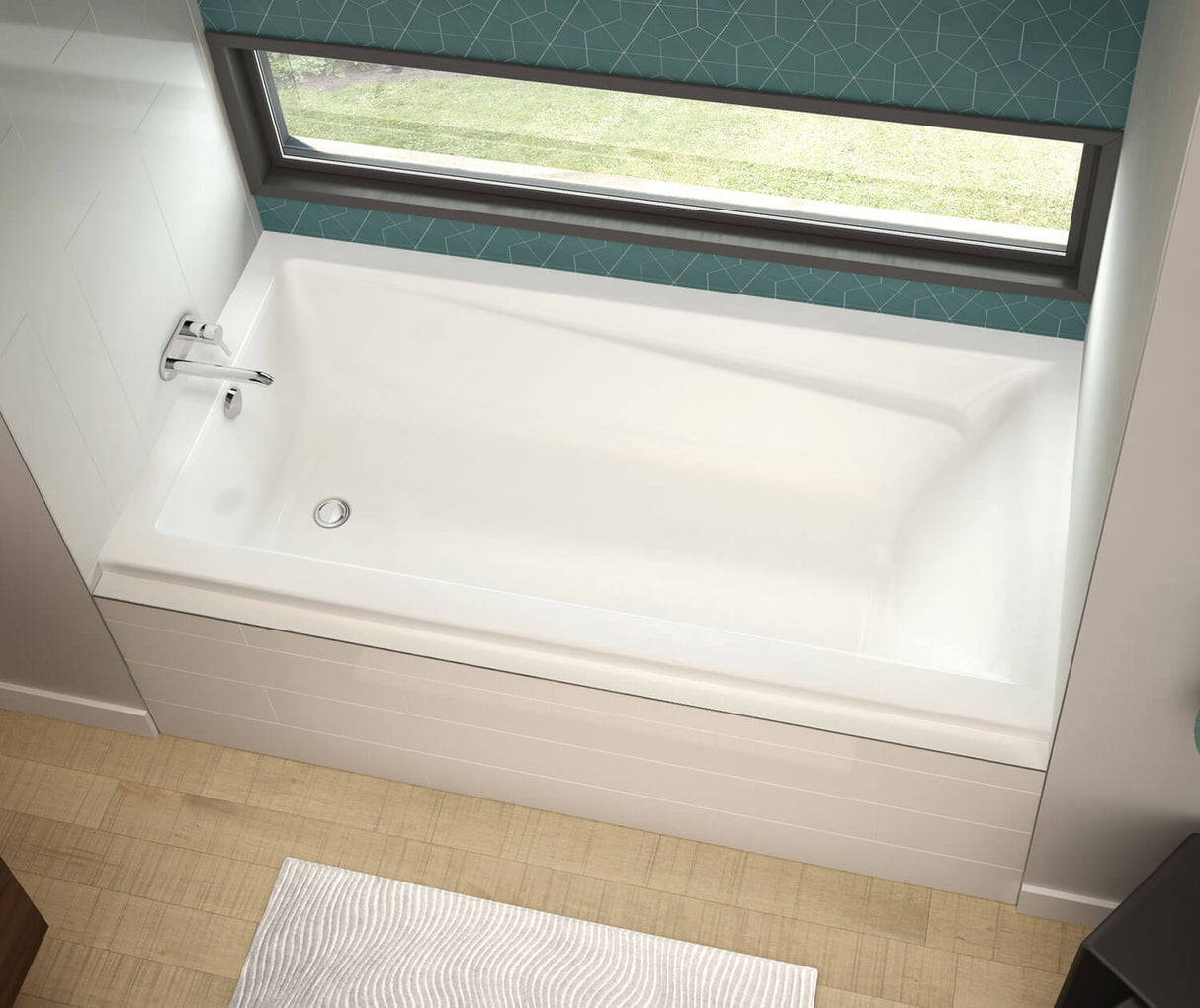 MAAX 106171-L-103-001 Exhibit 6036 IF Acrylic Alcove Left-Hand Drain Aeroeffect Bathtub in White