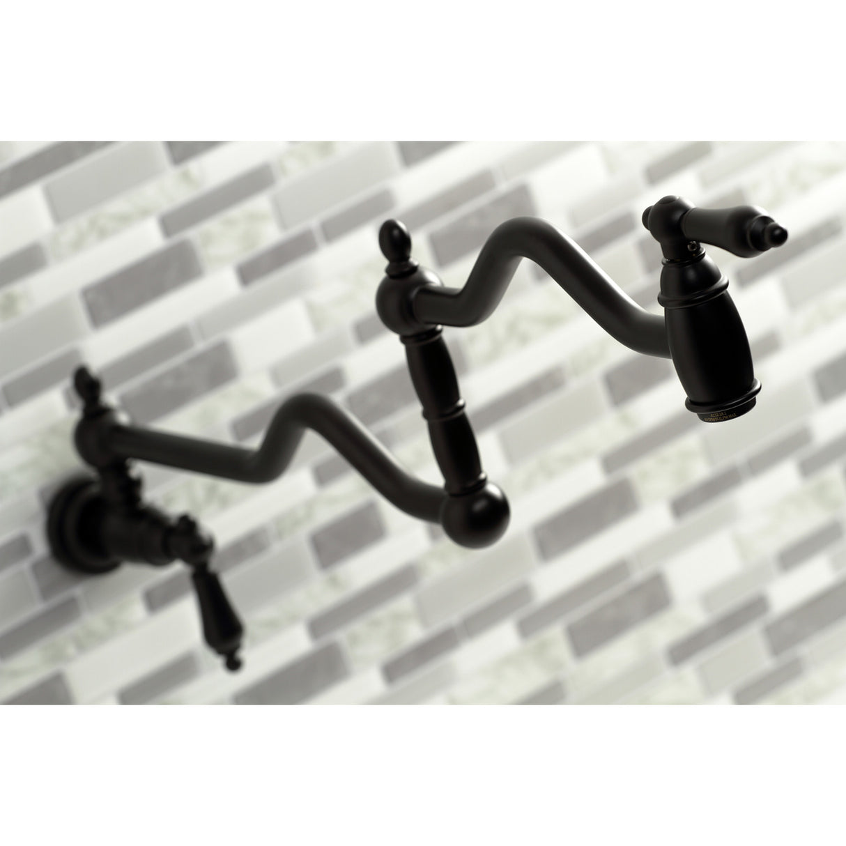 Kingston Brass KS2100AL Heritage Wall Mount Pot Filler, Matte Black