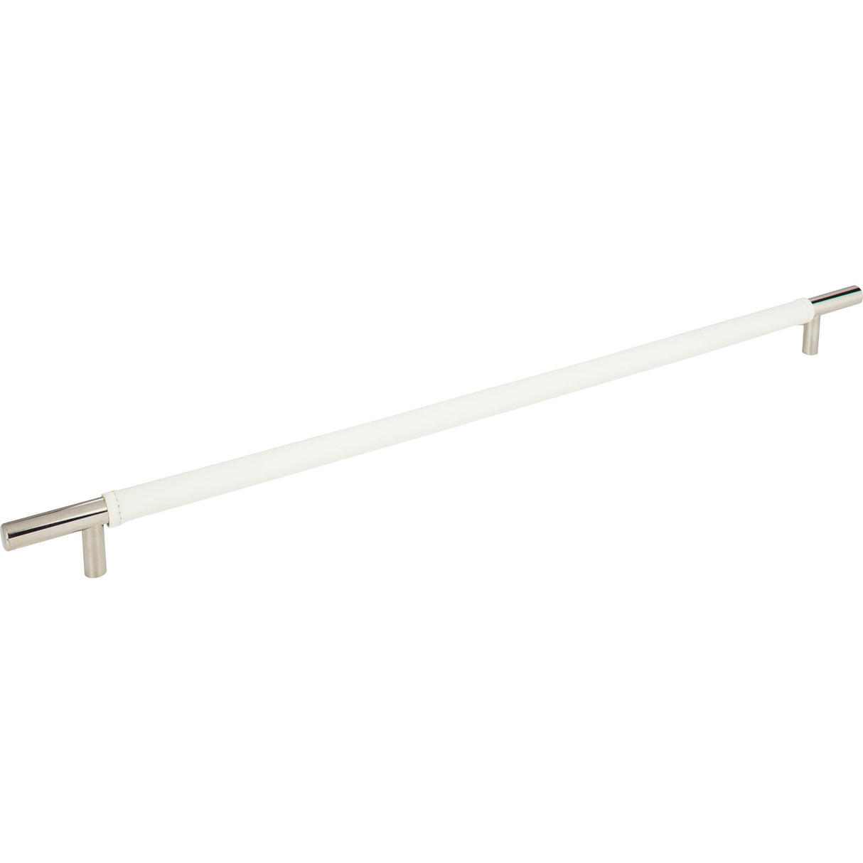 Atlas Homewares Zanzibar White Appliance Pull 17 Inch (c-c) Leather Polished Chrome