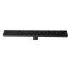 24" Black Matte Stainless Steel Linear Shower Drain with Groove Holes