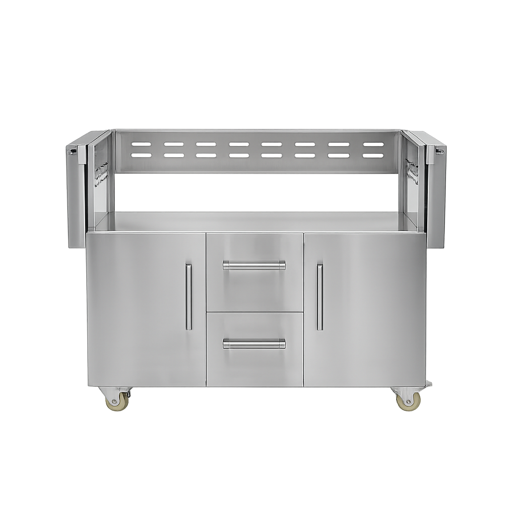 Coyote C3HY50CT Cart for 50" Hybrid or Combo Grill, Stainless Steel