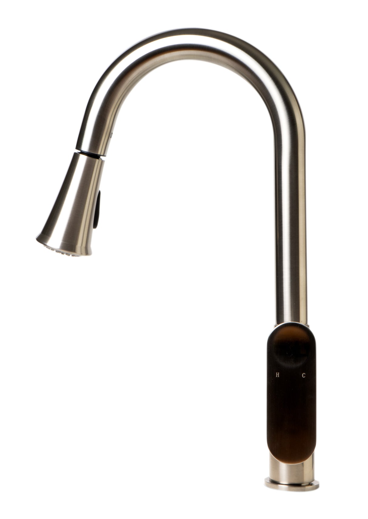 Brushed Nickel Gooseneck Pull Down Kitchen Faucet
