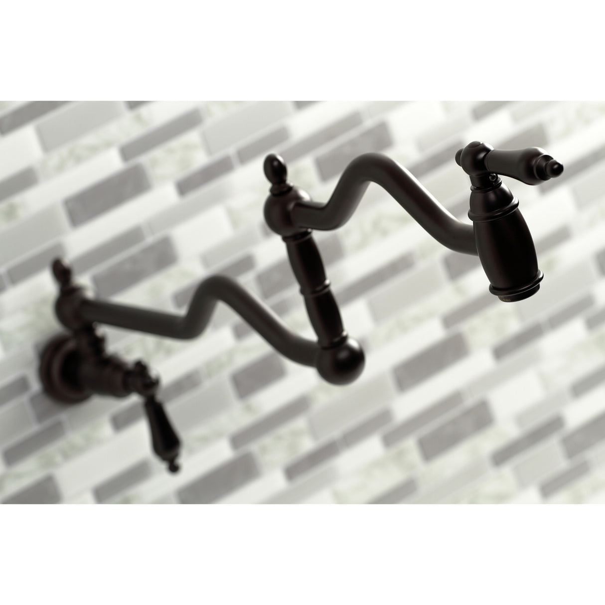 Kingston Brass KS2105AL Heritage Wall Mount Pot Filler, Oil Rubbed Bronze