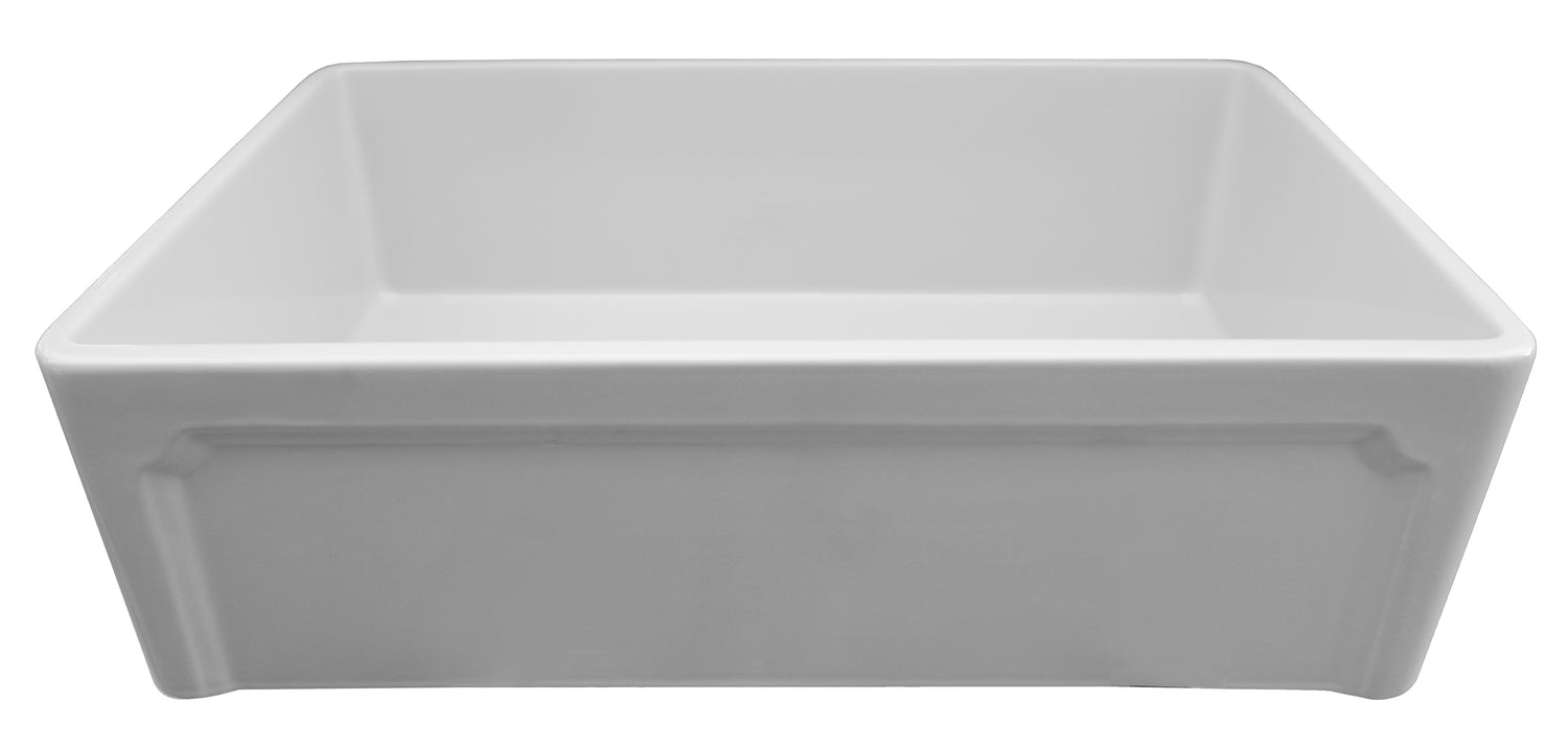 ALFI brand AB3020SB-W 30 inch White Reversible Single Fireclay Farmhouse Kitchen Sink