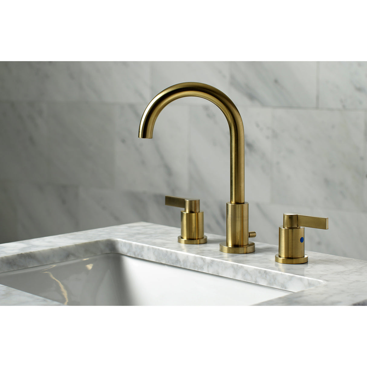 Fauceture FSC8923NDL NuvoFusion Widespread Bathroom Faucet, Brushed Brass