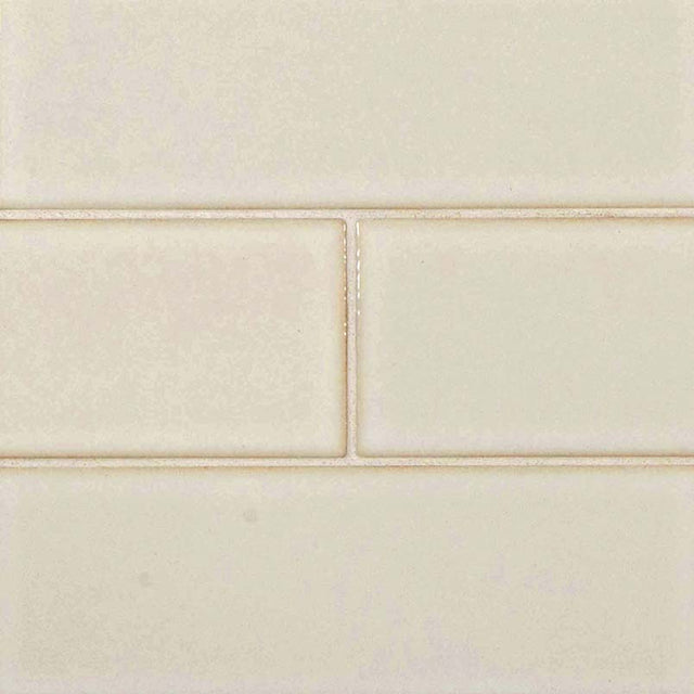 Antique white 4x12 handcrafted glazed ceramic wall tile  msi collection SMOT-PT-AW412 product shot angle view