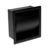 ALFI brand ABTPC77-BLA Black Matte Stainless Steel Recessed Toilet Paper Holder with Cover