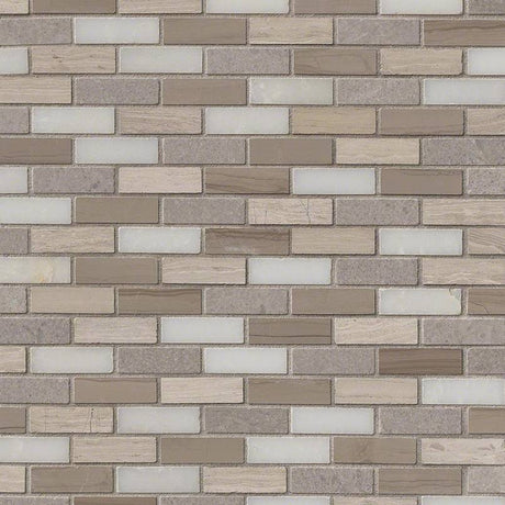 Arctic storm 12X12 honed marble mesh mounted mosaic tile SMOT-AS-10MM product shot multiple tiles angle view