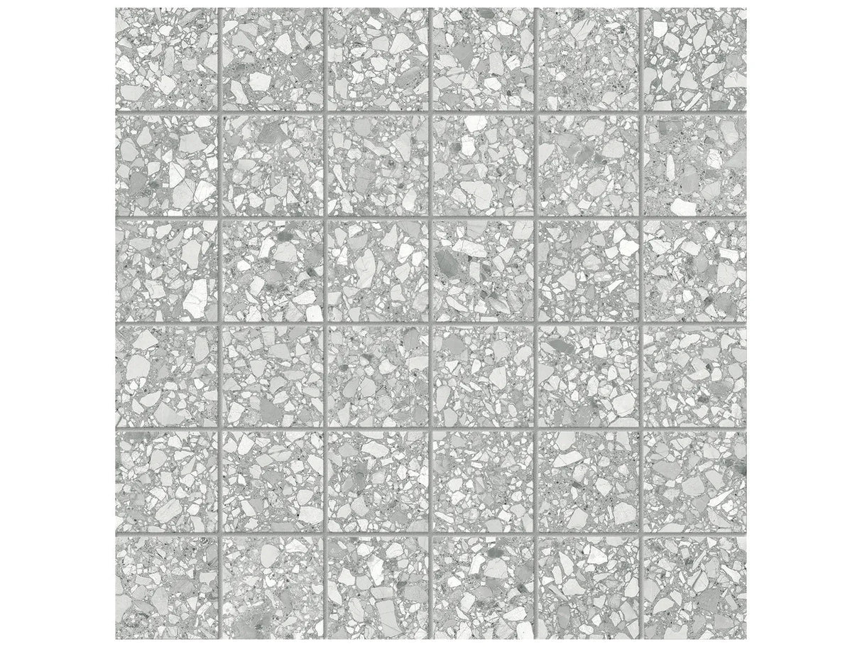 Anatolia Tile 2X2 Station Ash Matte 36 Piece Porcelain Mosaics. 1 Sheet = .96 Sq. Ft. 4501-0318-0 (63-668) Ash 2x2 - premium natural stone mosaic tile from Anatolia Tile, available at PoshHaus showroom in Keene, NH