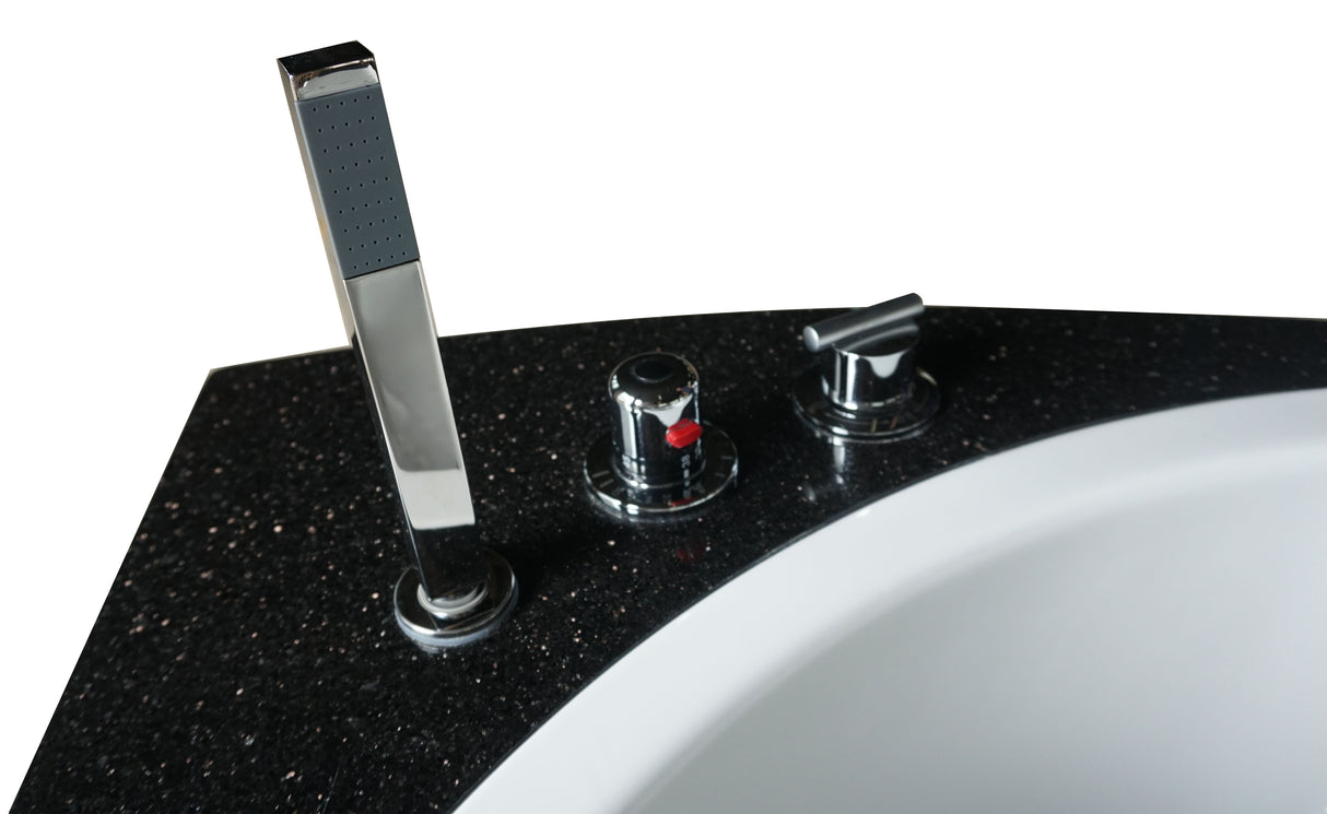 EAGO AM113ETL-R 5.5 ft Right Corner Acrylic White Whirlpool Bathtub for Two