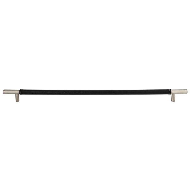 Atlas Homewares Zanzibar Black Appliance Pull 17 Inch (c-c) Leather Brushed Nickel