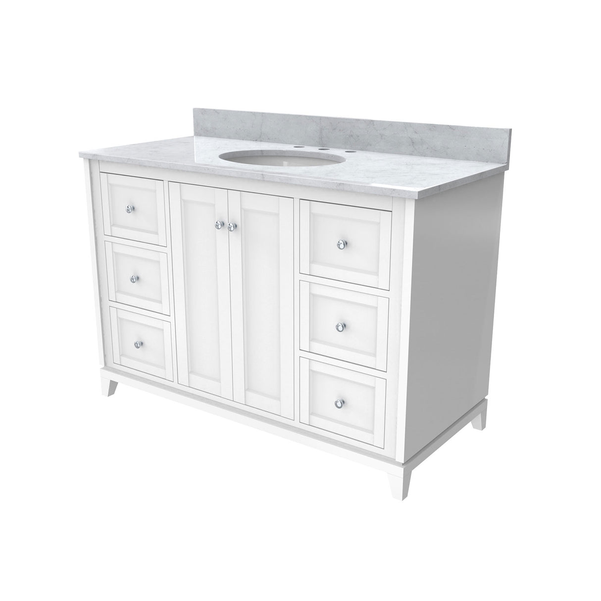 Formosa 48 Inch Modern Console Vanity with Oval Undermount Sink - White