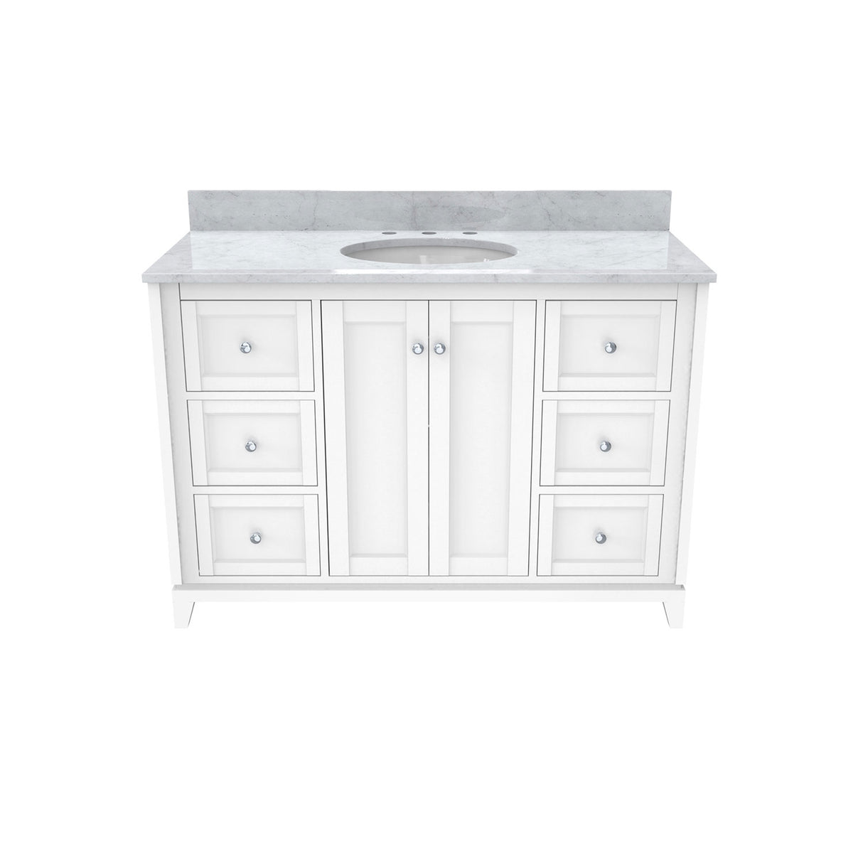 Formosa 48 Inch Modern Console Vanity with Oval Undermount Sink - White