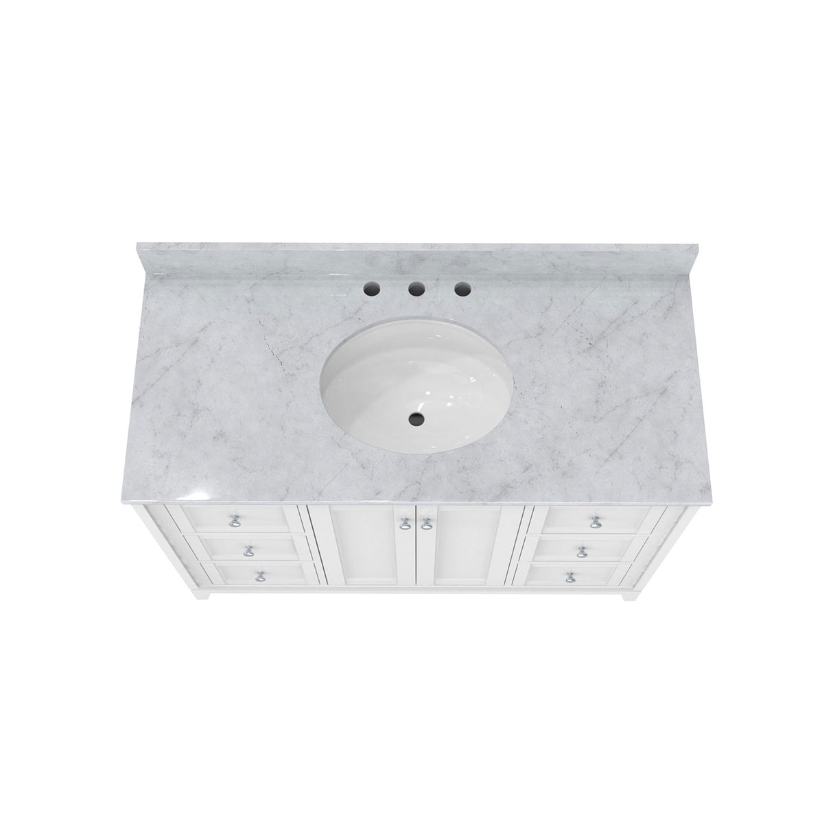 Formosa 48 Inch Modern Console Vanity with Oval Undermount Sink - White