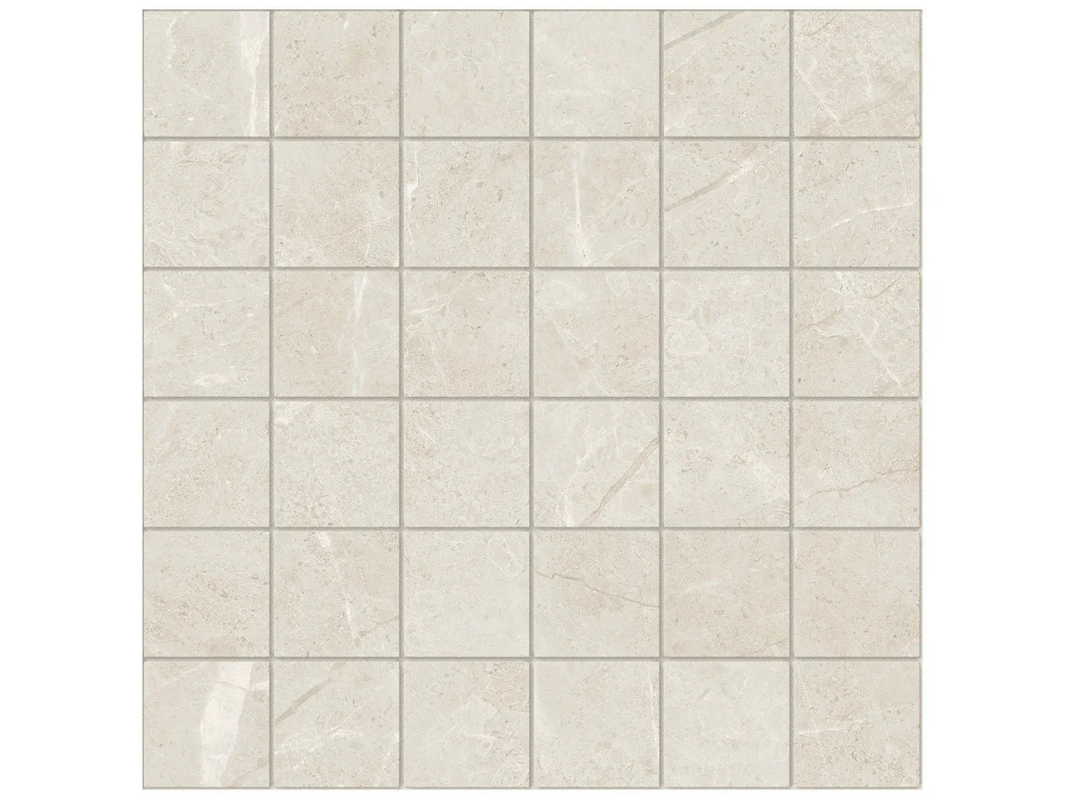 Anatolia Tile 2X2 Torino Avorio Matte 36 Piece Porcelain Mosaics. 1 Sheet = .96 Sq. Ft. 4501-0290-0 (63-568) Avorio 2x2 - premium natural stone mosaic tile from Anatolia Tile, available at PoshHaus showroom in Keene, NH