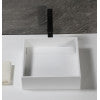 14" Square White Matte Solid Surface Resin Sink