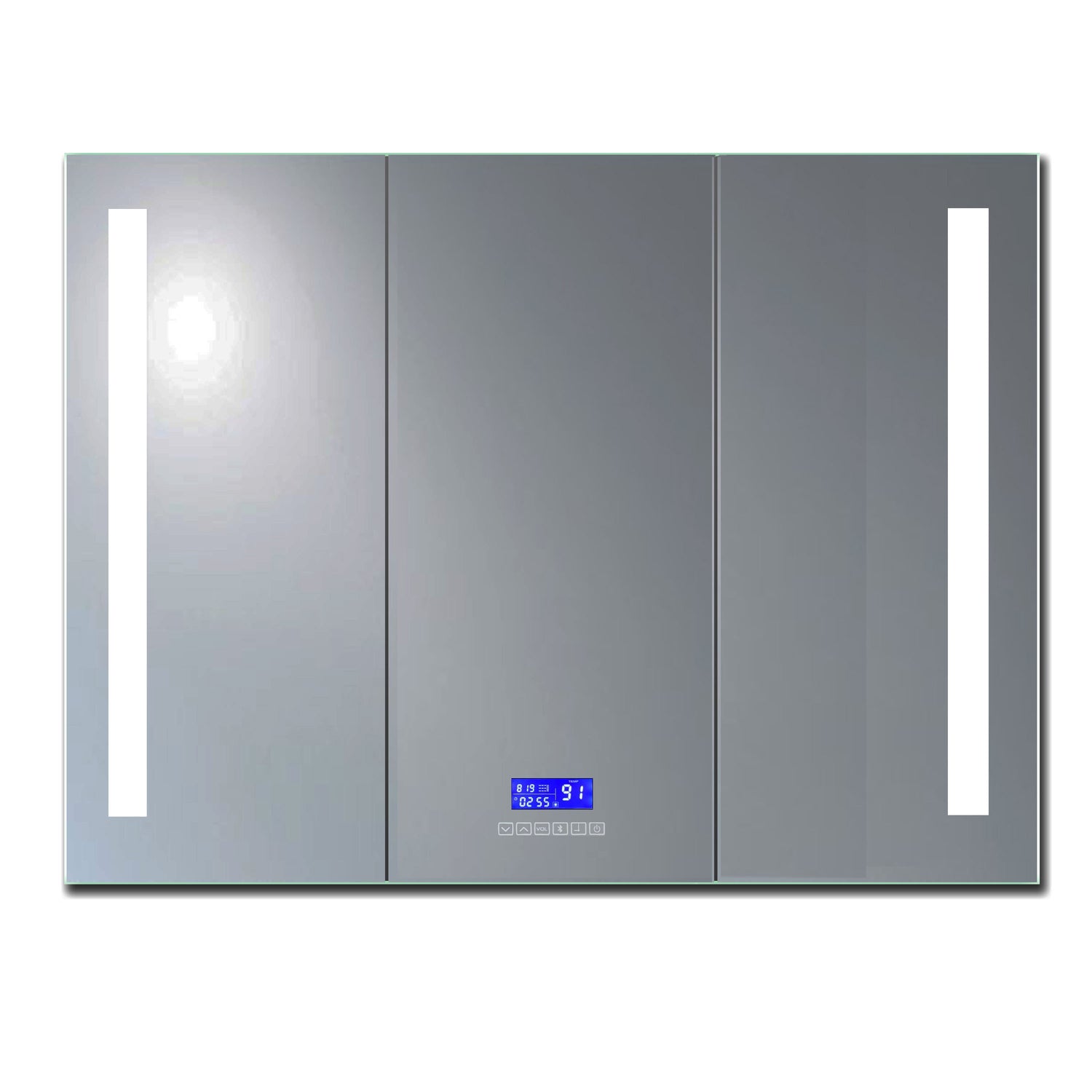 42" x 28" Triple Door LED Light Bluetooth Medicine Cabinet