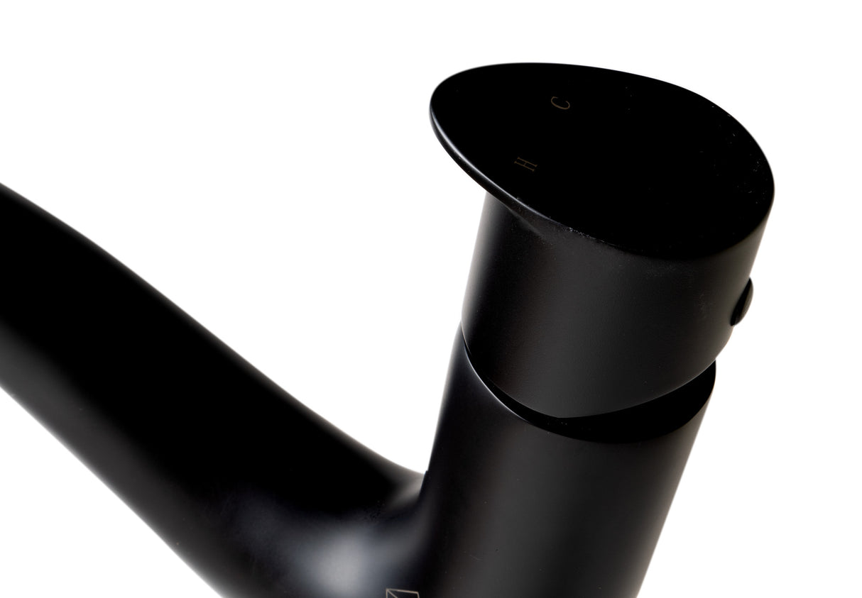 Black Matte Tall Wave Single Lever Bathroom Faucet