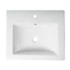 ALFI brand ABC701 White 24" Rectangular Semi Recessed Ceramic Sink with Faucet Hole