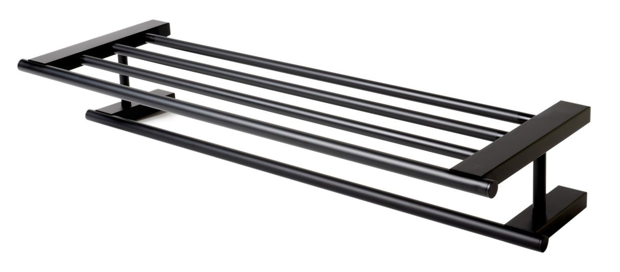 Black Matte 26" Towel Bar & Shelf