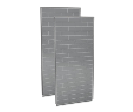 MAAX 103378-301-501 Utile 3636 Composite Direct-to-Stud Two-Piece Corner Shower Wall Kit in Metro Ash Grey