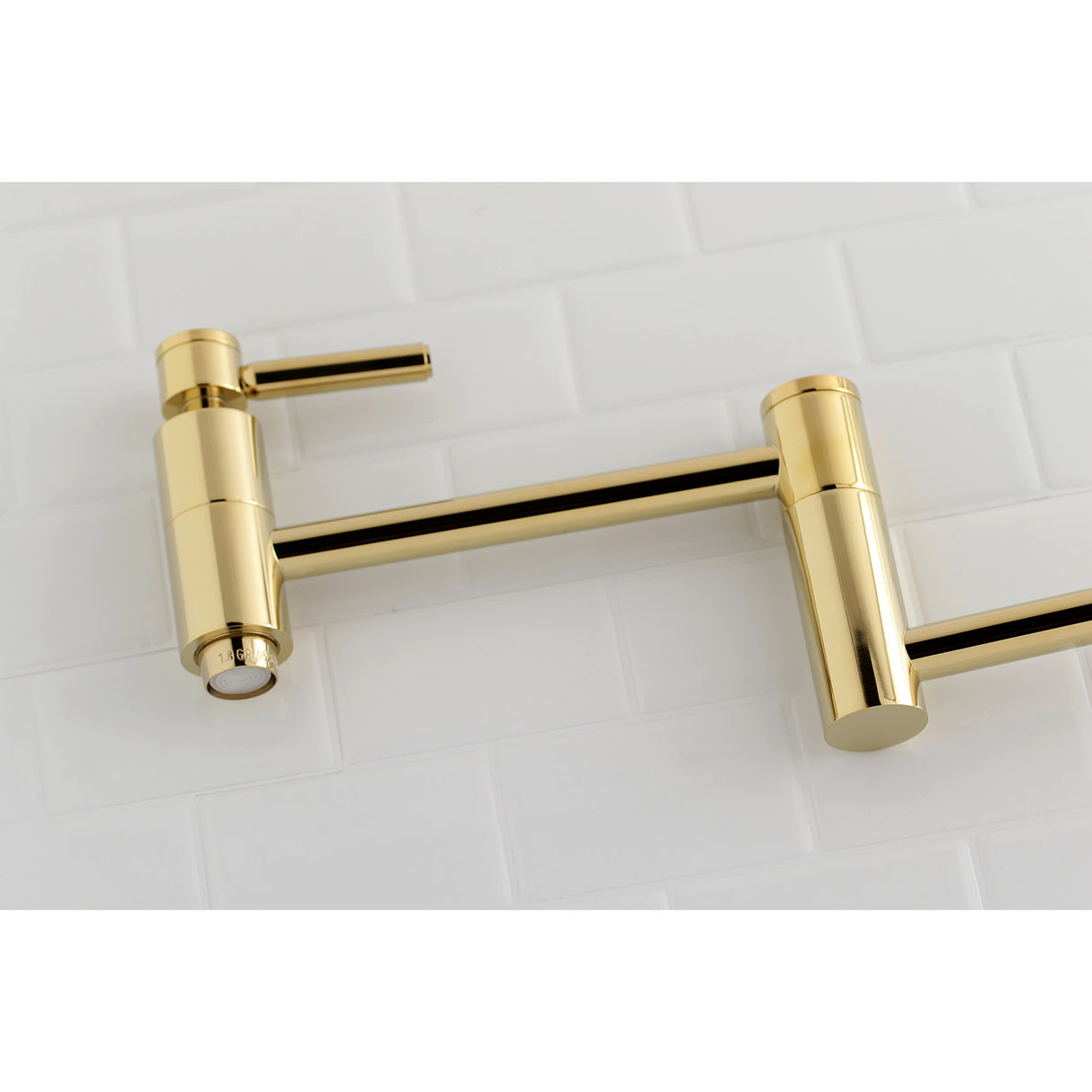 Kingston Brass KS8102DL Concord Wall Mount Pot Filler Kitchen Faucet, Polished Brass