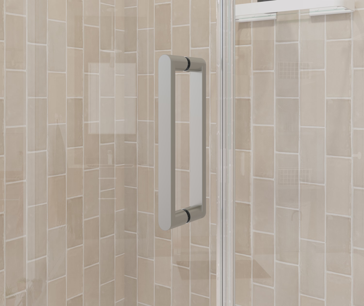 MAAX 138272-900-305-100 Manhattan 47-49 x 68 in. 6 mm Pivot Shower Door for Alcove Installation with Clear glass & Round Handle in Brushed Nickel